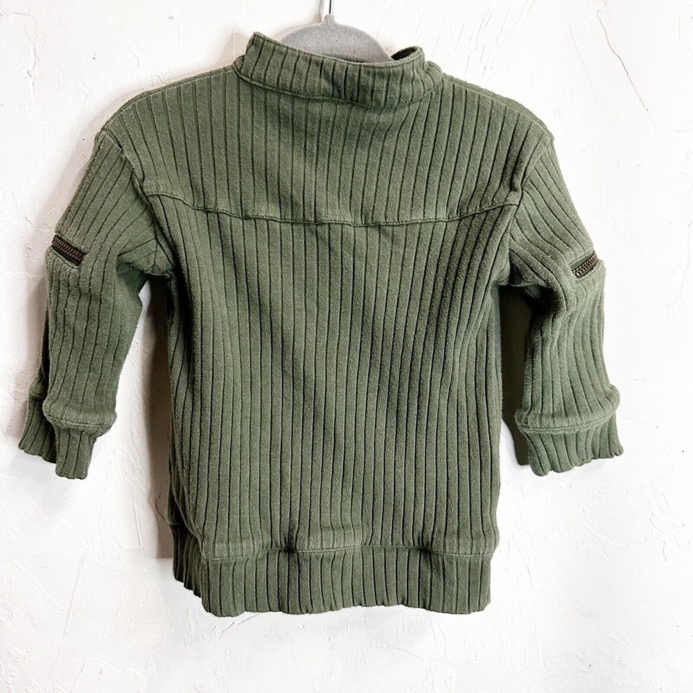 Kate Quinn Organic Cotton Jacket Ribbed Comfort Boys 6-12M Green - Picture 6 of 7